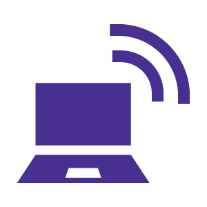 purple computer wifi icon