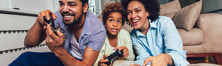 family gaming together