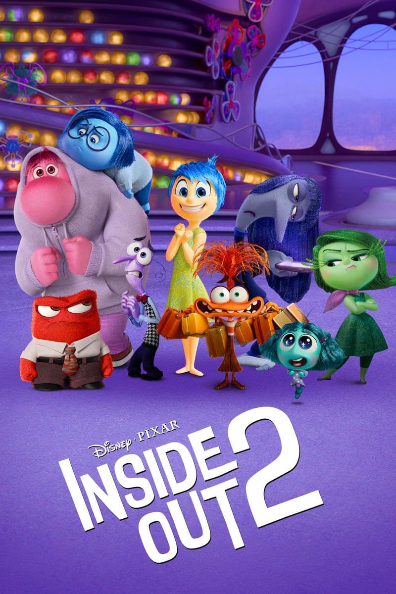 Inside Out - As 'tween Riley grows into a high school teen - Joy, Sadness, Anger and Fear are disrupted by Anxiety, Envy and Embarrassment. (PG)