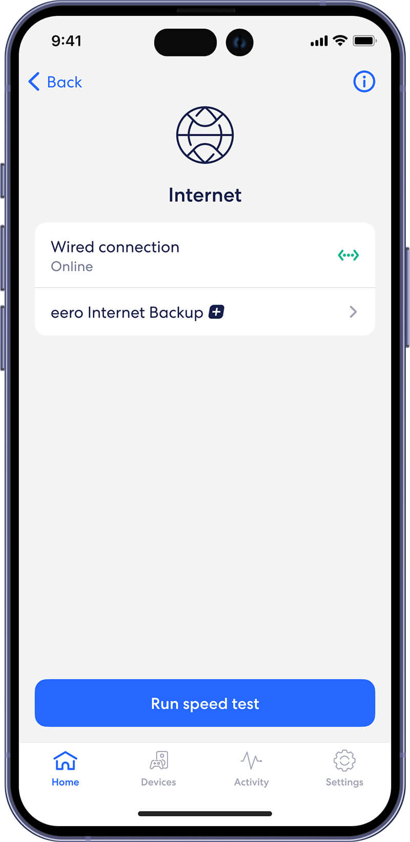 eero Internet Backup setup screen 2