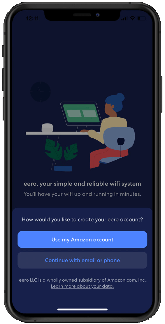eero create an account on a phone