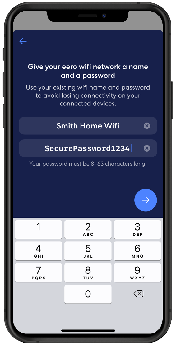 eero create an account on a phone