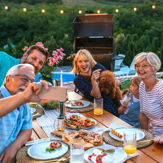 Family picnic outdoors