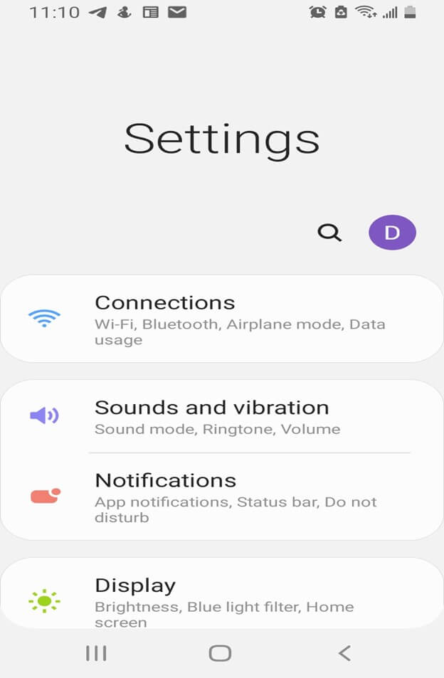 Android settings