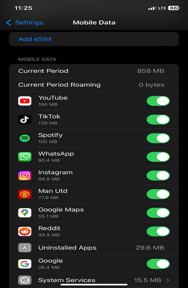 iphone settings